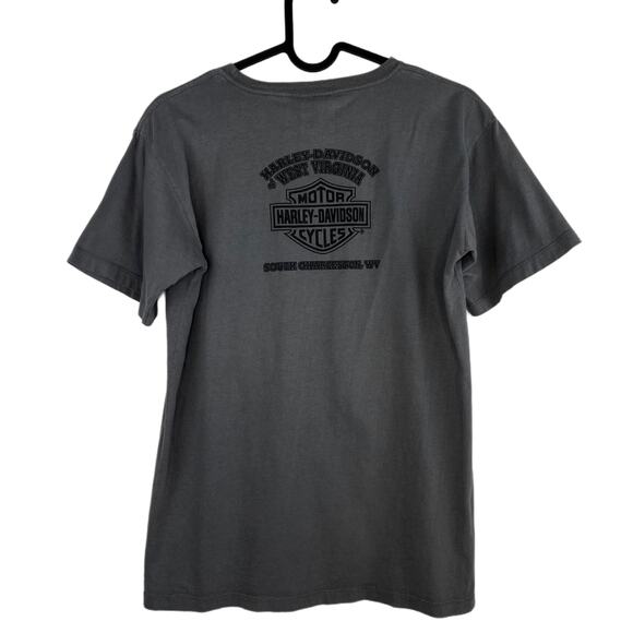 Harley Davidson Raised Velvet Velour Graphic Wings 2007 Tee Size Youth XL - Picture 2 of 7